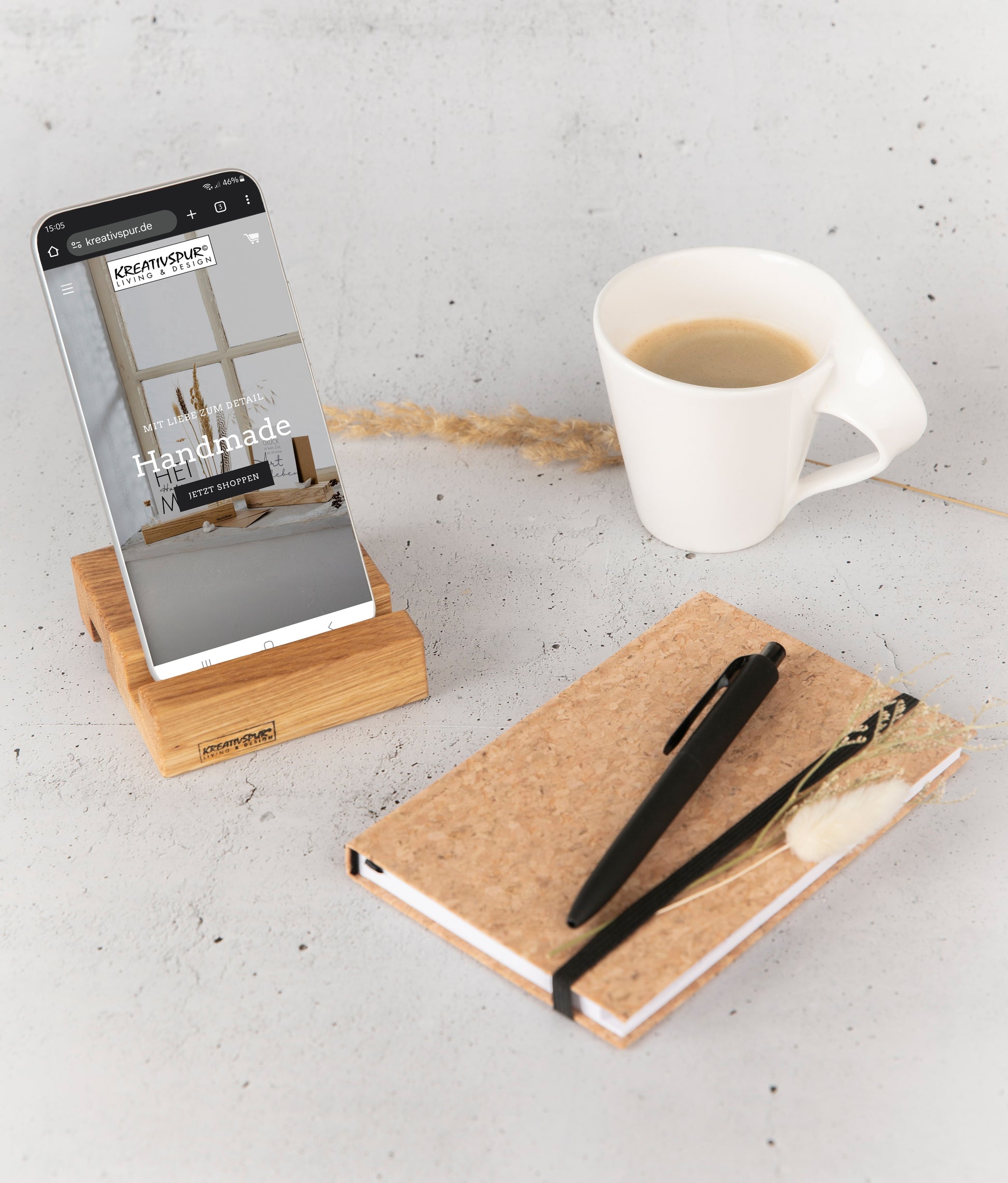 Handyhalter aus Holz, Smartphonehalter, Kreativspur, Onlineshop