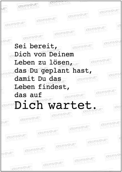 Kreativspur, Poster mit Spruch