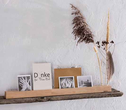 Kreativspur, Kartenboard, Bilderleiste, Handgefertigt, Onlineshop, Eichenholz, Holz, Geschenkidee, Familie, Holzboard, Foto, Bild, Trockenblumen, Freizeit, Hände, Family, Zeit, Erinnerung, Feder, Bildergalerie, Home